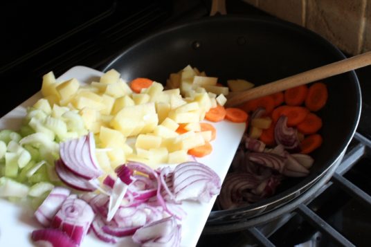 Vegetables in a pan
