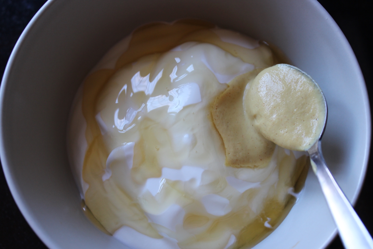 greek yogurt with honey and mustard